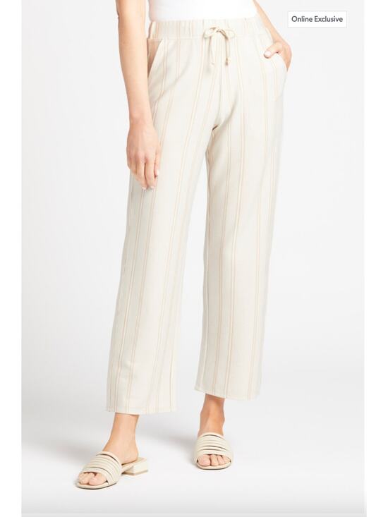 Splendid Pants - SPLENDID NWT Evereve Hazel Rib Straight Leg Drawstring Relaxed Pant // S